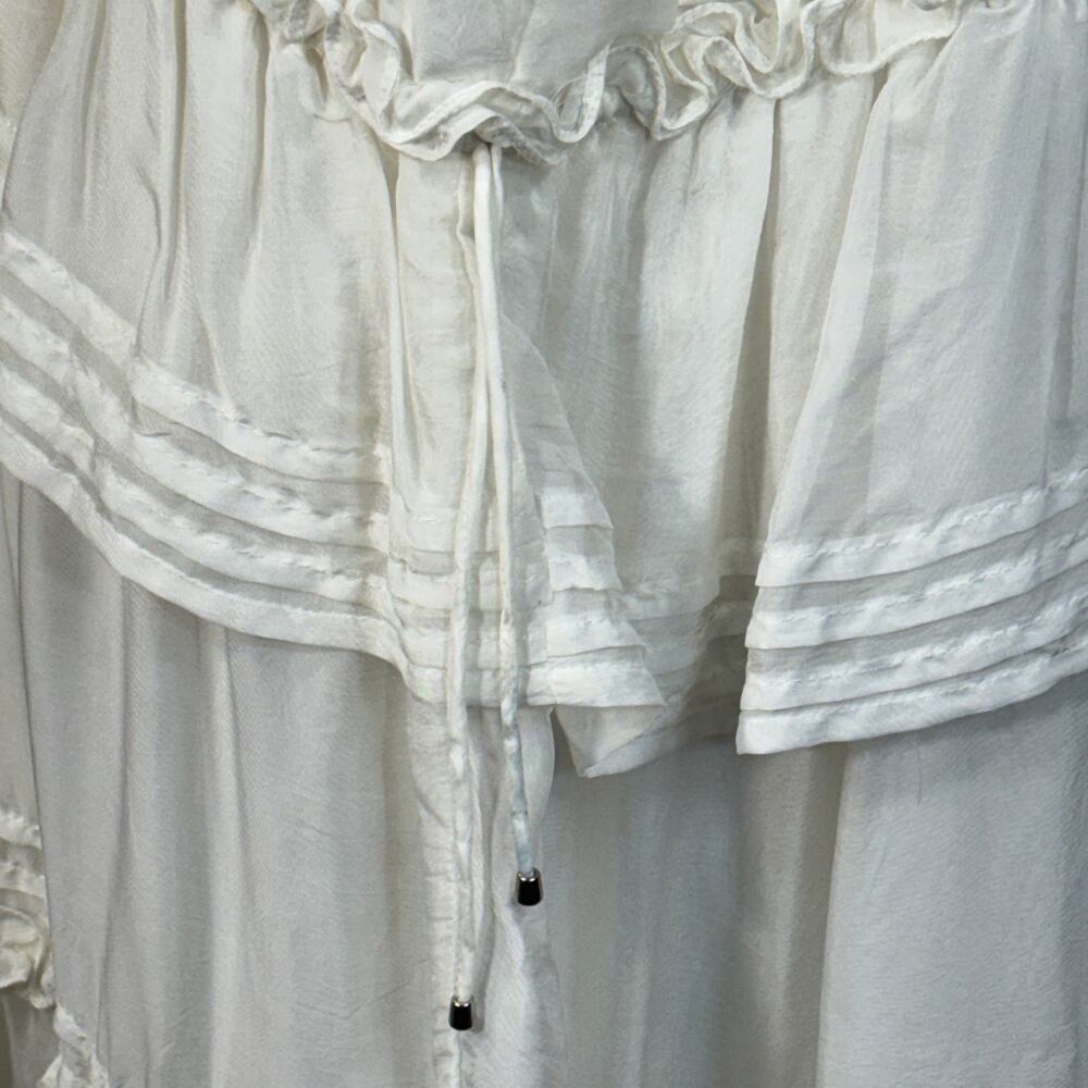 Anthropologie Let Me Be 1X-Large Halter Mini Dress Tiered Tie Shoulder Ruffled - Picture 12 of 16